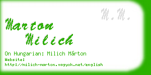 marton milich business card
