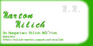 marton milich business card